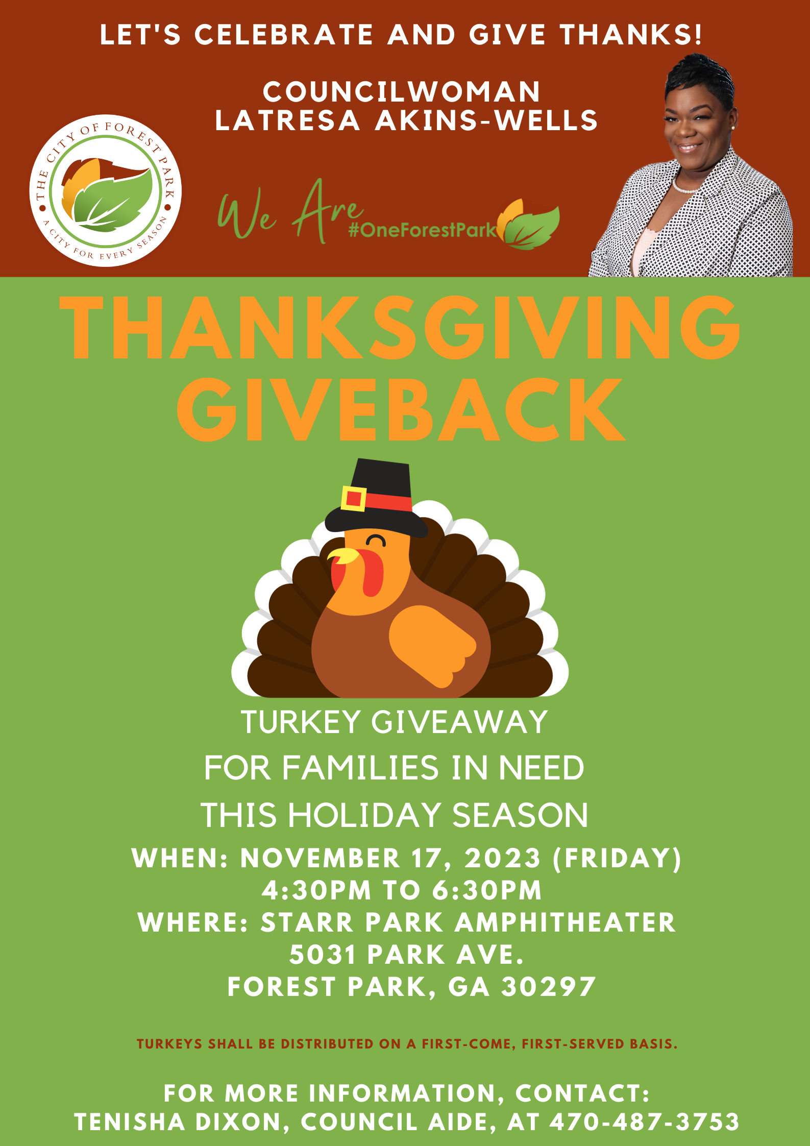 Councilwoman Latresa Akins-Wells Turkey Giveaway | Forest Park, GA 